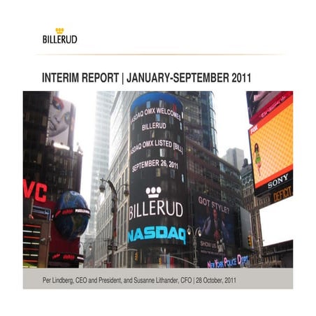 Billerud Interim Report Q3 2011 presentation