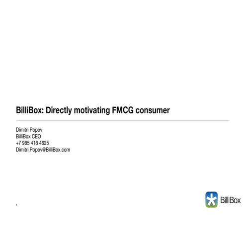 BilliBox for FMCG Marketing