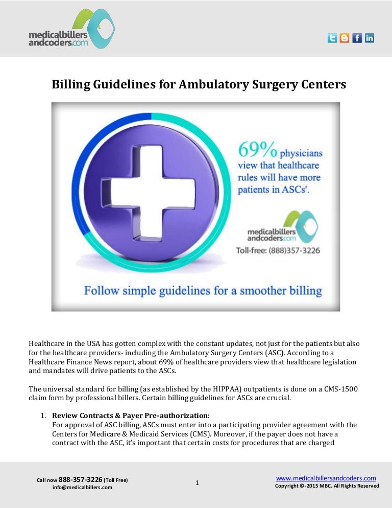Billing Guidelines for Ambulatory Surgery Centers