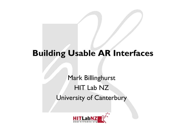 Building Usable AR Interfaces