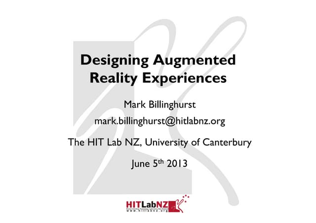 Designing Augmented Reality Experiences