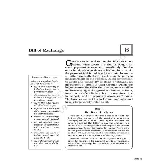 Bill of exchange