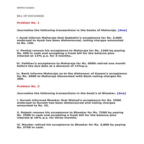 Bill of exchange new