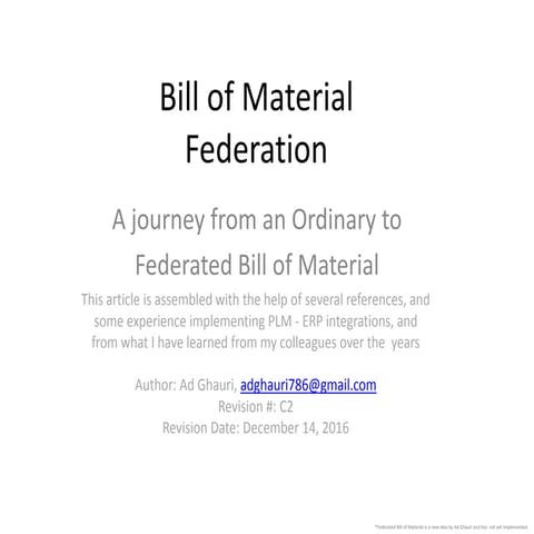 Bill of Material Federation 