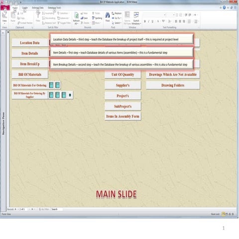 Bill Of Materials Database