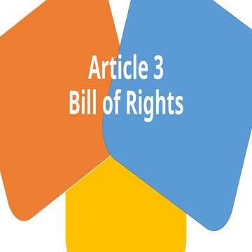 A PRESENTATION ABOUT ARTICLE 3 BILL OF RIGHTS