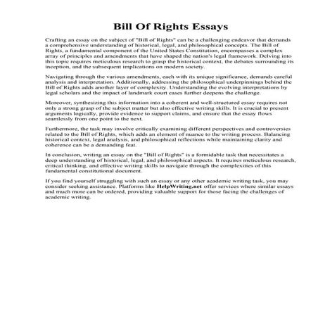 Bill Of Rights Essays. 2009 Bill Of Rights Essay Contest for Students
