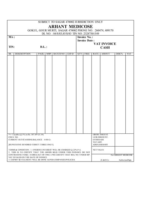 bill proforma