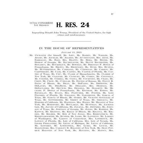 Articles of Impeachment Against Donald John Trump