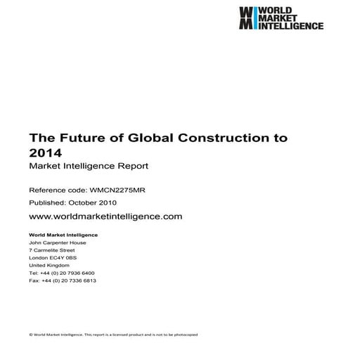 Bill Stankiewicz Copy Of Future Of Global Construction To 2014