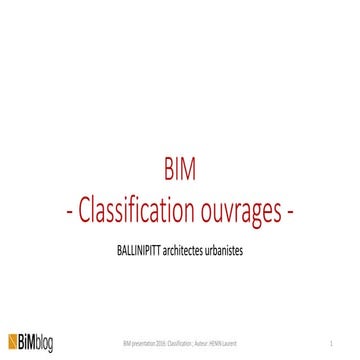 BIMblog Presentation BIM classification | PPTX