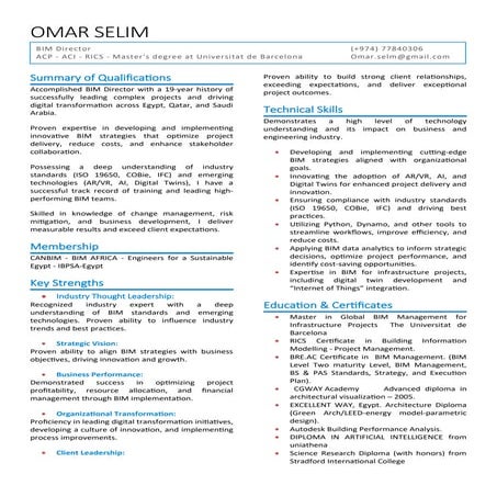 BIM_Director_OMAR_SELIM_CV  BIM_Director_OMAR_SELIM_CV