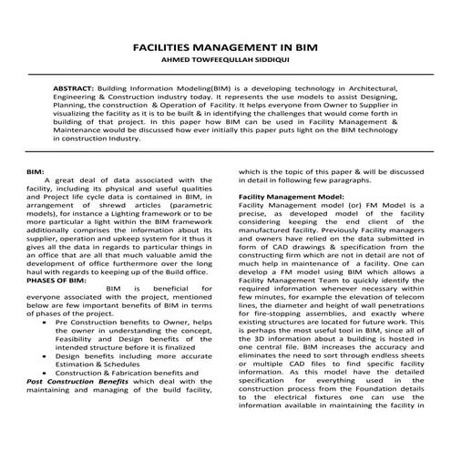 Facilities Management in BIM | PDF