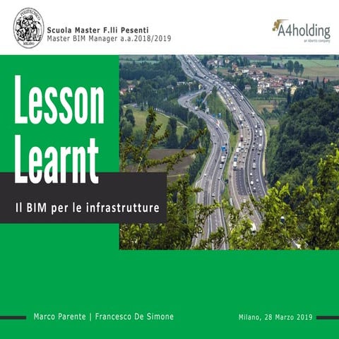 Bim infrastructure Lesson Learnt | PPTX