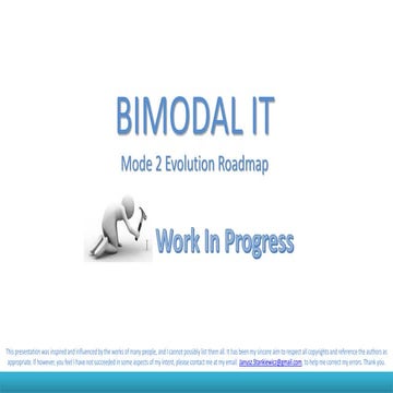 Bimodal IT - Mode 2 Evolution Roadmap v12