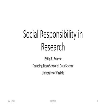 Social Responsibility in Research