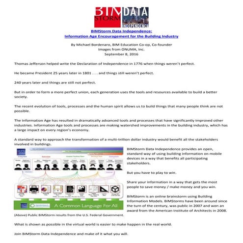 BIMStorm Data Independence Information Age Encouragement for the Building Ind...