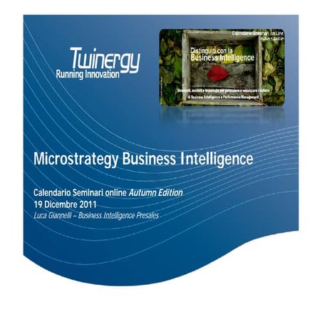 MICROSTRATEGY - Sessione introduttiva sulla piattaforma di Business Intelligence