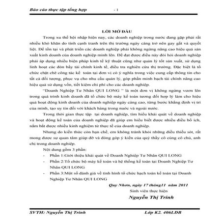 Bài mẫu báo cáo tổng hợp 1