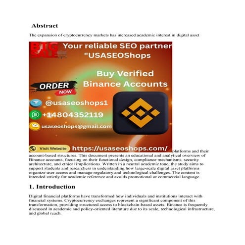 17 Guide to Buying Verified Binance Accounts in the US | PDF