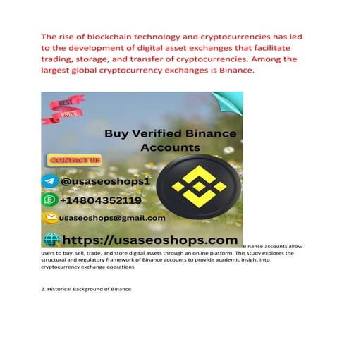 Binance Accounts and Centralized Cryptocurrency Systems: An Academic ...