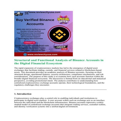 Trusted Vendors for Verified Binance Accounts You Can Rely On | PDF
