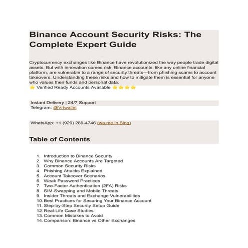 Comprehensive Guide to Securing Your Binance Cryptocurrency Account ...