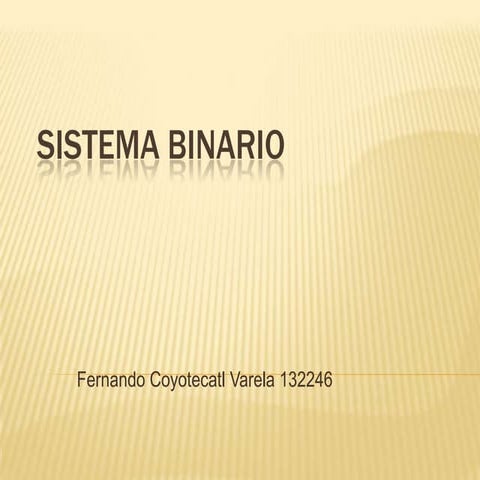CODIGO BINARIO diapositivas para la exposición del código binario | PDF