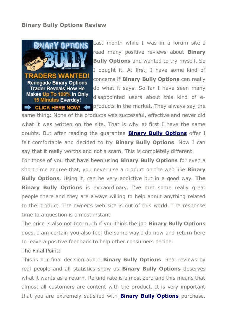 Binary options bully