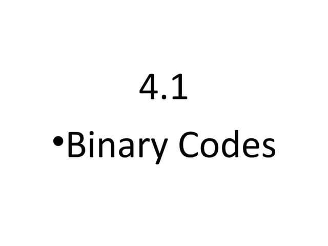 Binary Codes