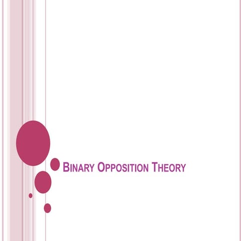 Binary opposition theory