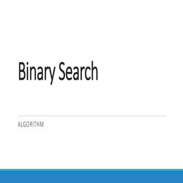 Binary search | PPT