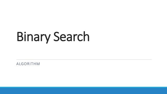 Binary search | PPT
