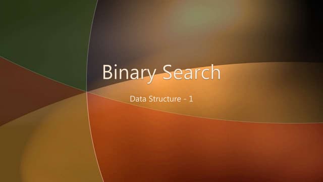 Binary search