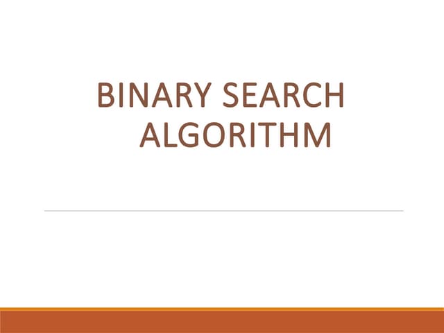 Teach Binary Search Algorithm with example
