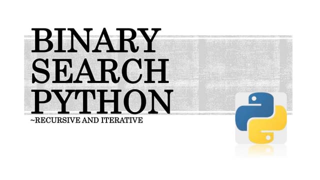 Binary search python | PPT