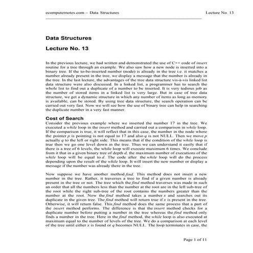 computer notes - Binary search tree | PDF