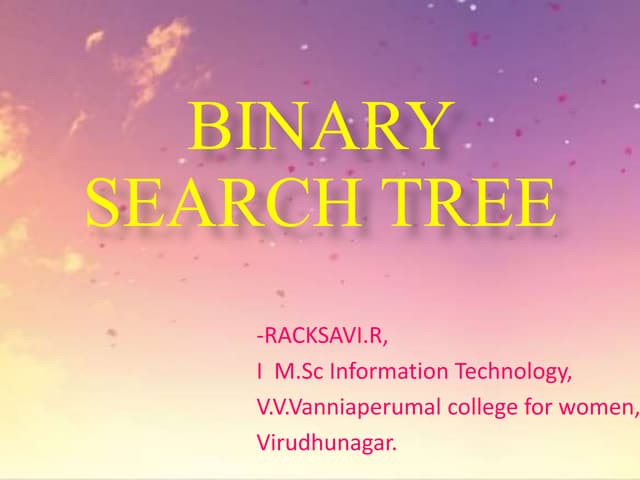 Binary search tree | PPTX