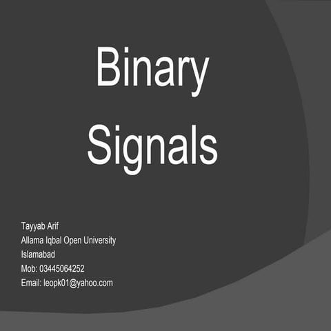 Binary signal, Uni-polar, 