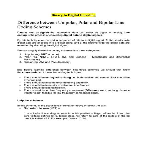 Binary to digital encoding tbs 301