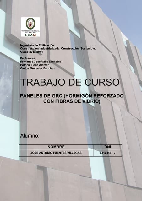 Trabajo sobre el GRC (Glass fibre r...