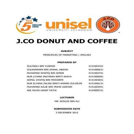 J.CO Donut & Coffee Marketing ( Principles of Marketing )
