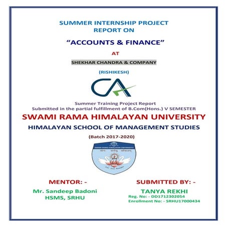 Summer Internship Report (Shekhar Chandra) (CA)