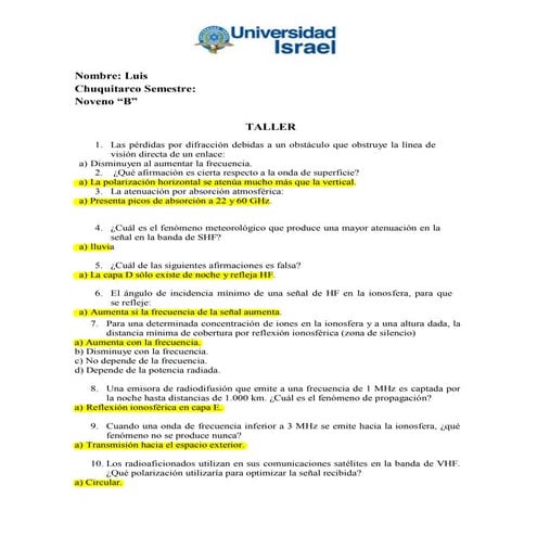 Cuestionarios antenas