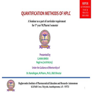 QUANTIFICATION METHODS OF HPLC