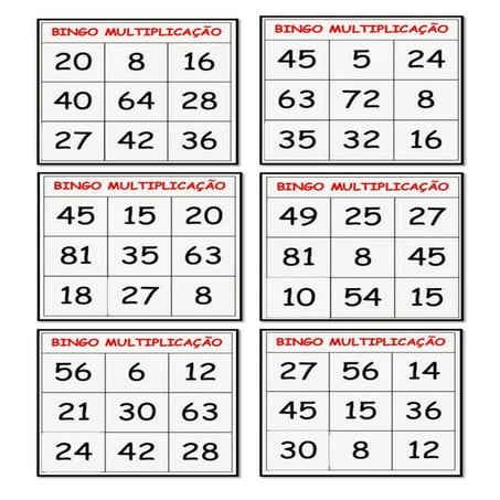 Bingo  da Multiplicação 