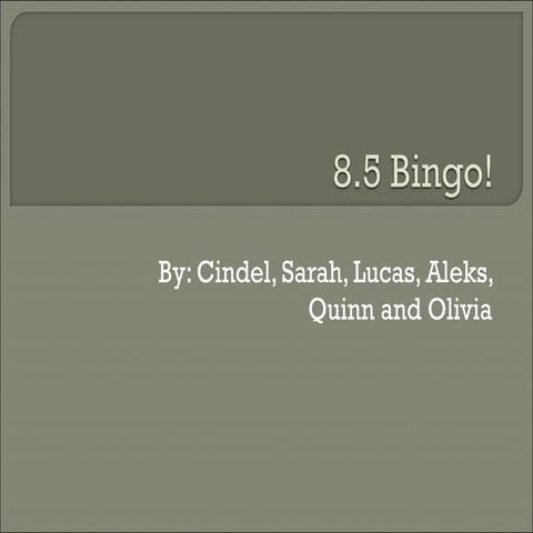 8.5 Bingo