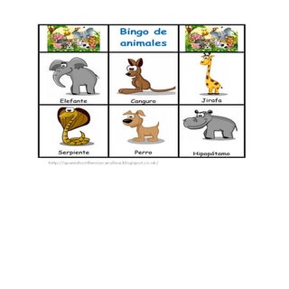 Bingo de animales