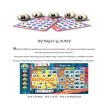 Bingo game ad