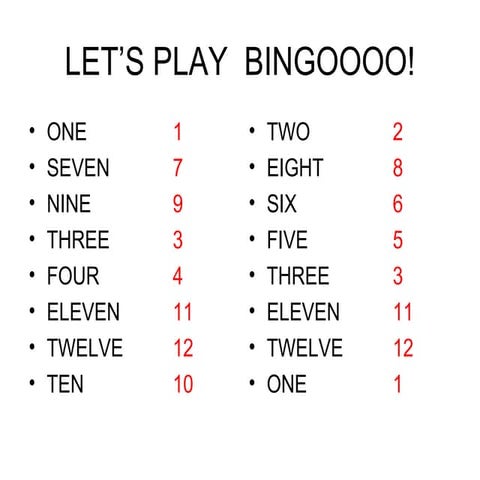 Bingo Numbers